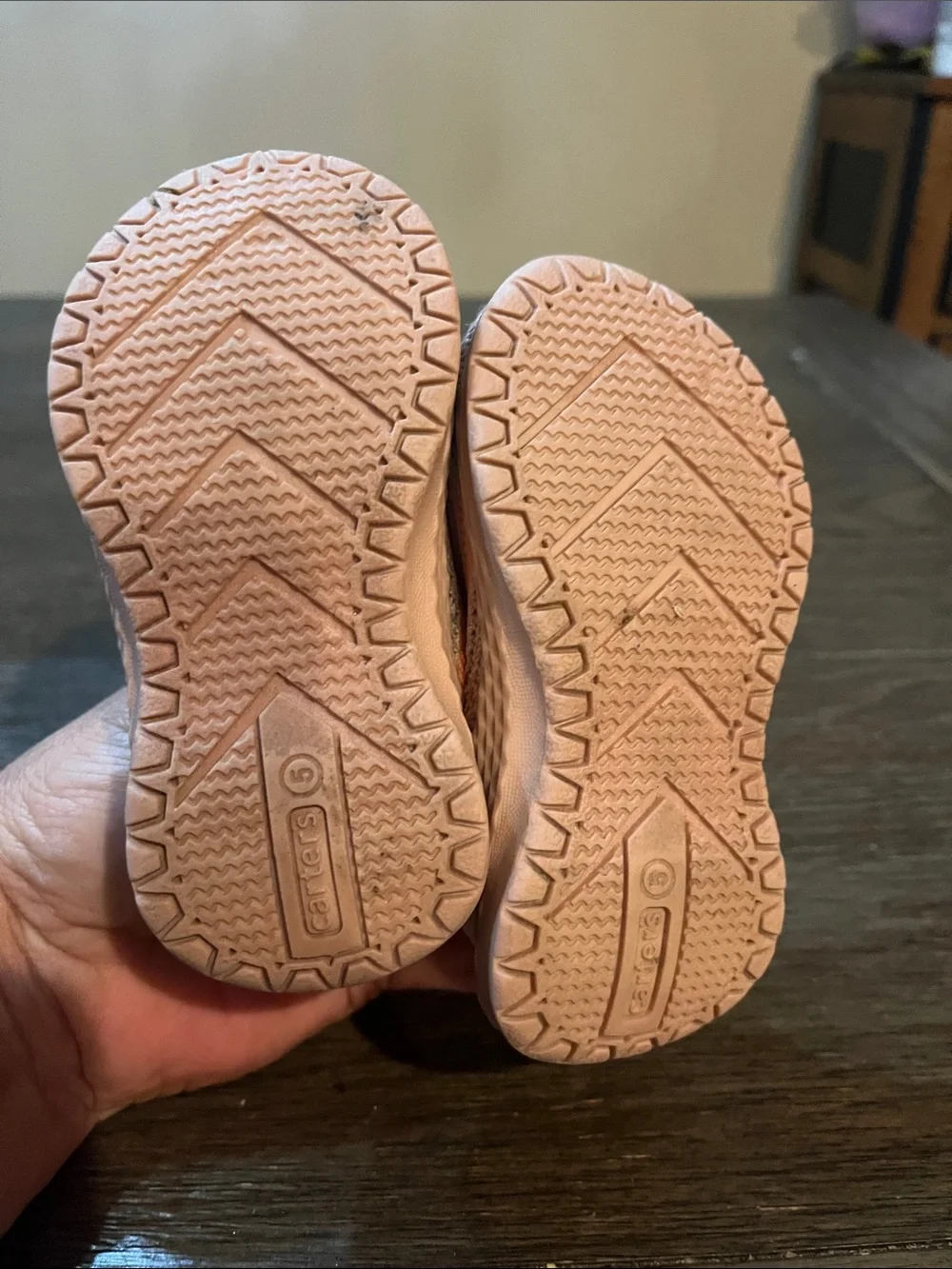 Carter's Peach-Pink Knit Slip-On Sneakers for Kids
